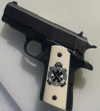 Springfield Armory compact 1911. 3,5" 
Calibre 45 Acp
Made in Usa. Con su maletin original. 
Guiada 01