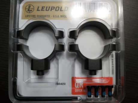 Buenas a todos,

Vendo estas anillas leupold qr para tubo de 30mm y super altas (visores 56mm de campana 00