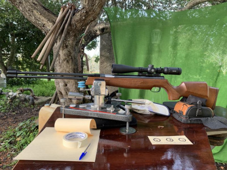 Bueno, para animar el foro un poco, propongo colgar fotos de dianas y arma usada para ello, pudiendo ser 122