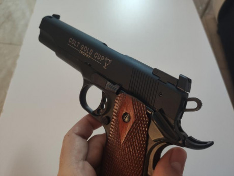 Pongo en venta la Colt Gold Cup en calibre .22LR, el arma está en perfecto estado estético y de funcionamiento. 00
