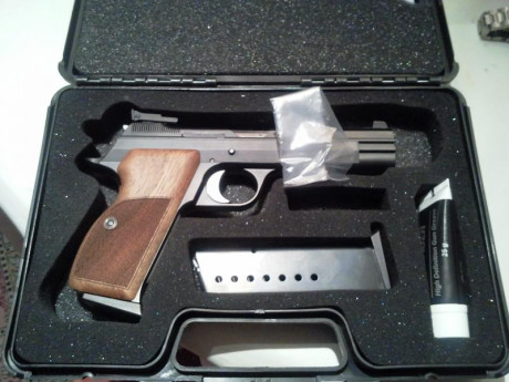 Vendo Pistola Sig Sauer P210 calibre 9mm Luger cañón de 5 pulgadas.
Precisión asegurada. Mejor que cualquier 00