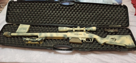 se vende rifle francotirador de airsoft as01 , muelle cambiado , goma de hop maple leaft , estabilizador 00