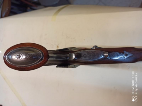   pistola Avancarga Lepage de Pedersoli, percusion, con dos cañones cal 44 y 36 se incluye un mecanismo 00