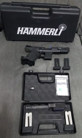    ***VENDIDA***   

Vendo pistola Hammerli SP20 RRS cal. 22, con kit del 32, en excelente estado, con 02