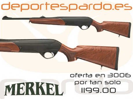 OFERTA MERKEL SR1 STANDARD EN CALIBRE 3006
Por tan solo 1199.00€ nuevos a estrenar
Rifle semiautomático 00