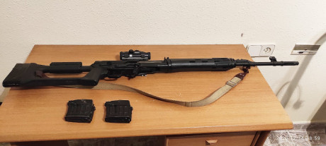 Buenas tardes, pongo a la venta mi izmash tirg en calibre 7,62x54R con cañón de 53 cm, el rifle está en 00