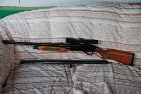 En venta escopeta Winchester mod 1300 de trombón o corredera , calibre 12 /70 y 76 . Con dos cañones uno 02