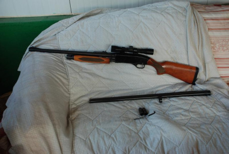 En venta escopeta Winchester mod 1300 de trombón o corredera , calibre 12 /70 y 76 . Con dos cañones uno 01