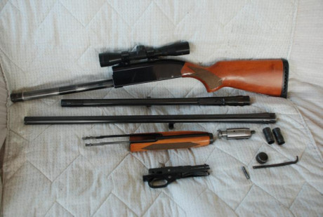 En venta escopeta Winchester mod 1300 de trombón o corredera , calibre 12 /70 y 76 . Con dos cañones uno 10