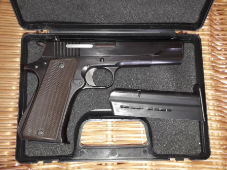 Vendo pistola star MS 9MM parabellum, dos cargadores,
en estado excelente, la vendo por dejar el tiro.
pido 02