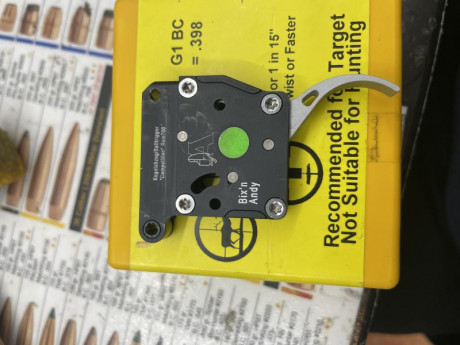 Vendo disparador bix’n andy, modelo competition a estrenar.
Apto para remington 700 y clones.
Regulable 01