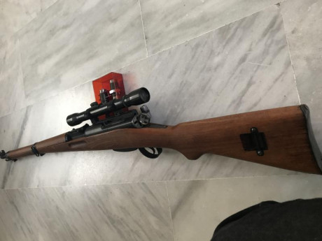 Vendo SCHMIDT RUBIN k31, con montura de acero, anillas y visor, se incluyen también los dies para recarga 01