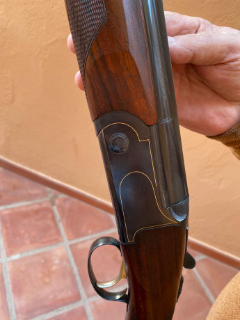 Hola compañeros,
Se vende esta preciosa e impecable escopeta superpuesta BSA, de un gatillo.
El arma es 12