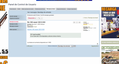 Por motivos de salud un amigo del club vende esta pistola   sig sauer P220 X SIX en 45 acp 
Tiene menos 90