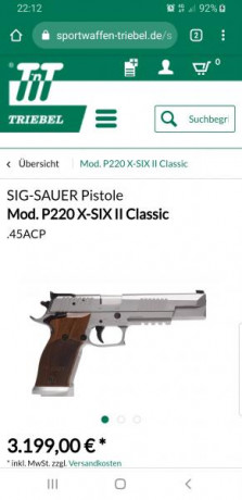 Por motivos de salud un amigo del club vende esta pistola   sig sauer P220 X SIX en 45 acp 
Tiene menos 100