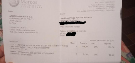 Vendo linterna laser verde Oligth Baldr 600 lúmenes.
La vendo porque no se adapta a lo que buscaba.
Comprada 00