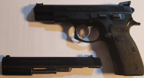 Buenos días:

Tengo una CZ 75B, preparada como una sadoww, con 6 cargadores. el kit del .22 con 2 cargadores.
Tiene 11