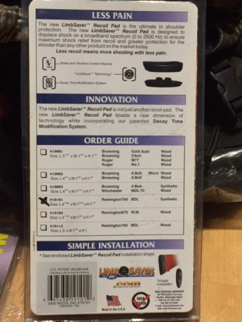 VENDIDO, nuevo a estrenar. Amortiguador de retroceso LIMB SAVER para Remington 700. Ayuda a encarar mejor 01