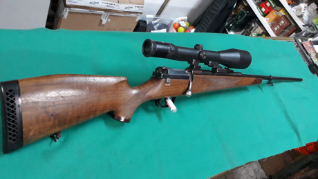 Hola,
Vendo mauser modelo 66 calibre 300 W.M. con visor seis diavari zm 3-12 x56 monturas apel y gatillo 01