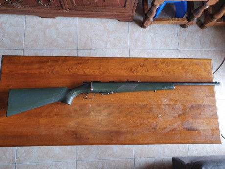 Buenas tardes,
Vendo carabina Onena 500 cal 22 con cargador de 5 cartuchos
Restaurada
100€ 01