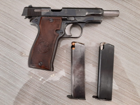 SE PUEDE QUITAR



Vendo Star SSuper cal. 9 corto.
Presenta desgastes del pavón normales de meter y sacar 01