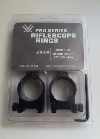 Pues eso, pongo a la venta unas anillas Vortex Pro Series VPR-30M para visores de Ø 30 milímetros, de 02