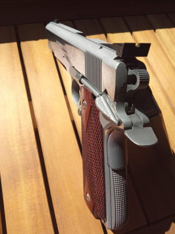 VENDIDA

Vendo:
pistola Colt Gold Cup National Match en acabado inoxidable, de calibre 45 ACP, modelo 11