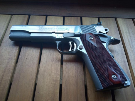 VENDIDA

Vendo:
pistola Colt Gold Cup National Match en acabado inoxidable, de calibre 45 ACP, modelo 60