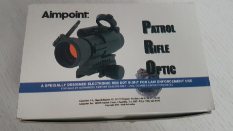 Vendo Aimpoit PRO, Patrol Rifle Optic, poco uso, prácticamente nuevo.
Precii 400€ mas gastos de envío, 00