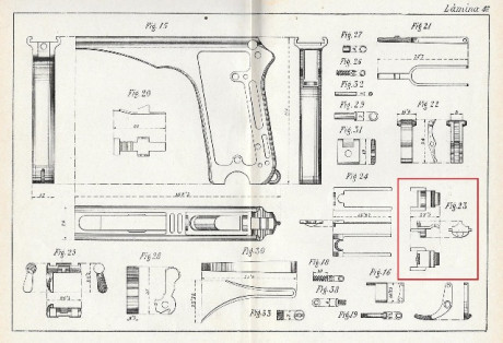 Busco piecerio de pistola Campo-Giro 1913-16,  sobre todo el expulsor (pieza Nº 23 en el despiece de la 01