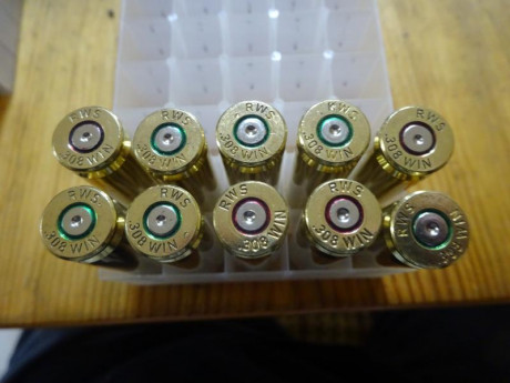 Muy buenas,

Vendo 160 vainas del .308W de la prestigiosa marca alemana RWS con 1 tiro, pasadas por Tumbler 02