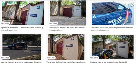 Tenemos un nuevo caso de uso seguramente legítimo de arma de fuego en defensa del hogar:

https://www.elmundo.es/espana/2021/08/01/61067327fdddfff04b8b463c.html

Esperemos 140