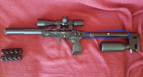 Carabina EDGUN LESHIY
DOS cañones 5,5   6,35  cañones de 35mm
regulador HUMA
 silenciador original mas 100