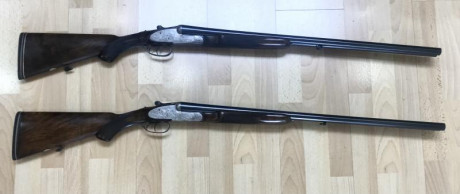 Vendo pareja de escopetas Unión Armera mod. N•215, en un estado excelente tanto de aspecto como de funcionamiento. 01
