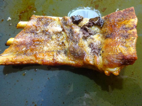 Hoy para comer acelgas hervidas y chuletón de vaca gallega vieja con seis semanas de maduración en cámara 40