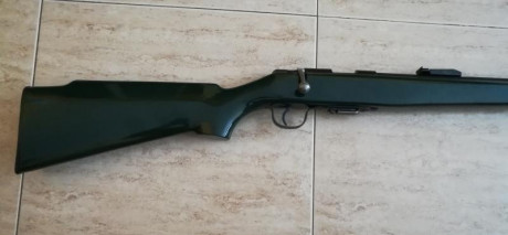 Carabina calibre 22lr, de cerrojo bastante precisa Onena modelo 500.
Va con 2 cargadores, de 5 y 10.
En 00