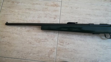 Carabina calibre 22lr, de cerrojo bastante precisa Onena modelo 500.
Va con 2 cargadores, de 5 y 10.
En 10