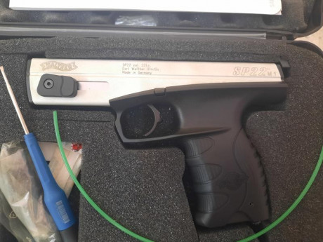 Bunas compañeros.
Pongo a la venta esta Walther SP22 M1.
Soy el primer propietario, habré tirado 800 cartuchos, 00