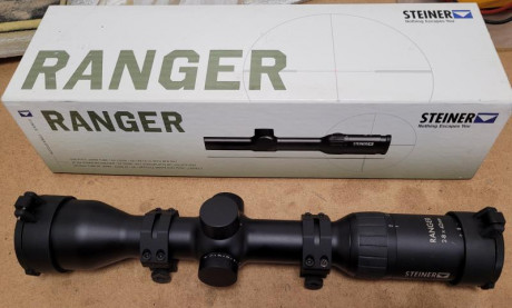 Vendo visor Steiner Ranger 2-8x42 .
 Retícula 4A con punto rojo en el centro regulable en intensidad. 00