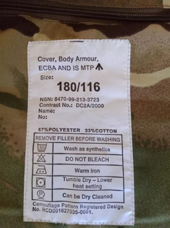 Se vende chaleco britanico antifrgmentos nuevo con proteccion balistica talla m  con envio incluido un 11