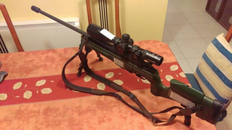 El rifle sako trg42 es el modelo con culata verde (fosfatado). calibre 300win mag. impecable.  incluye 00