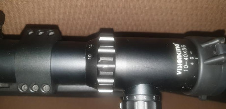 Vendo visor visoonking 10-40×56 tubo de 34mm incluyo las anillas que se venden aparte,usado en pcp,con 01