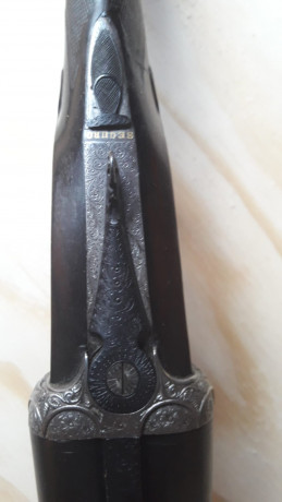 Escopeta del 16 expulsora marca  el faisán, de JM Urriola e hijo.modelo Principe de Asturias ( grabado 10