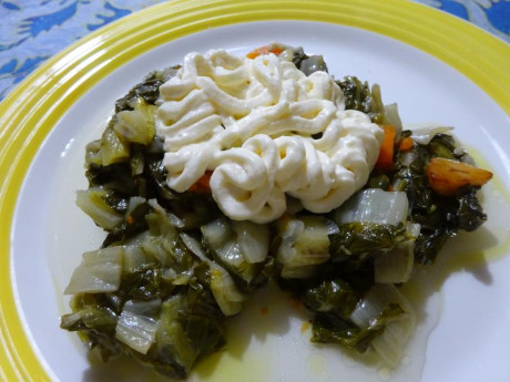 Hoy para comer acelgas hervidas y chuletón de vaca gallega vieja con seis semanas de maduración en cámara 10