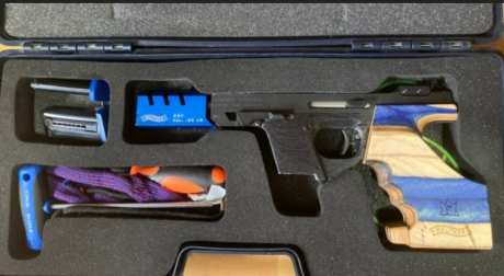 PISTOLA CAL. .22 – WALTHER GSP EXPERT – CON 2 CARGADORES
Precio – 800 € – OPORTUNIDAD – CACHA AJUSTABLE 30