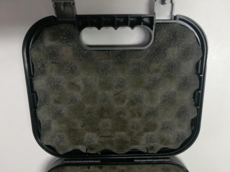 Se vende maletín caja de transporte de plástico rígido. La espuma del interior está en mal estado.El exterior 11