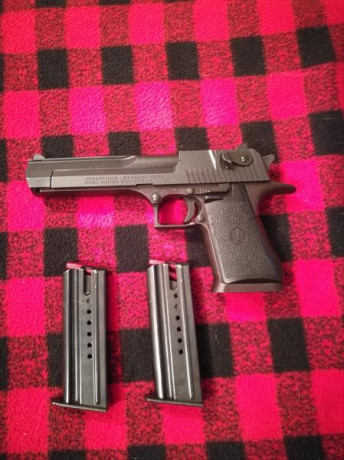 Saludos a todos. 
Vendo pistola Desert Eagle 357.Mag. está usada y funciona perfectamente (hace dieces 01
