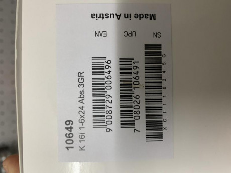 Vendo KAHLES K16i 1-6x24 Abs con retícula 3GR, completamente nuevo sin uso en su caja original. 1400€ 01