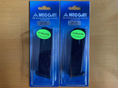 Vendo dos cargadores para la Sig Sauer P226 de la marca Mec-Gar, totalmente nuevos. Uno de ellos lo abrí 00
