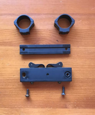 Se ofrece una montura de acero la plataforma, anillas de aluminio aeronautico, de 34 mm. Muy buen estado.
Su 11